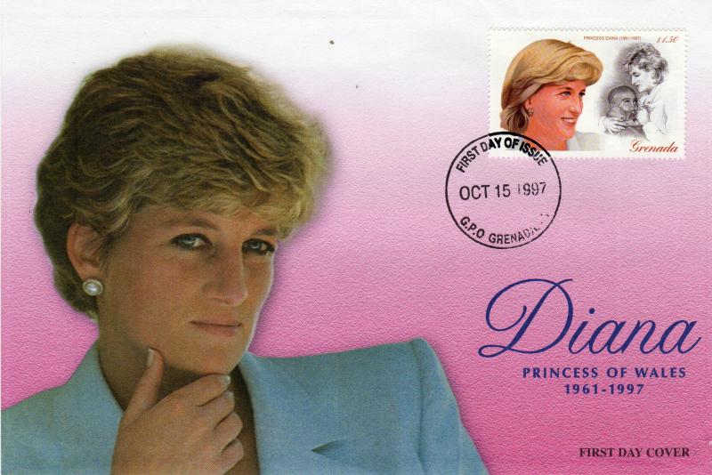 Grenada  Memory For Princess Diana FDC