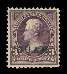 U.S. 1899 GUAM - Jackson  3c purple  Scott #  3 mint MH VF