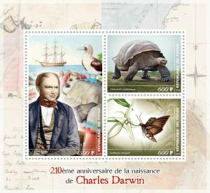 DARWIN 210th BIRTH ANNIVERSARY SHIPS TURTLE BUTTERFLIES SEAGULL BIRDS  