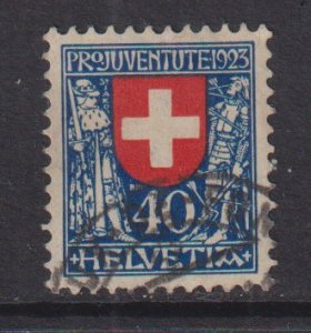 Switzerland   #B28  used  1923  Pro Juventute  Arms 40c Switzerland