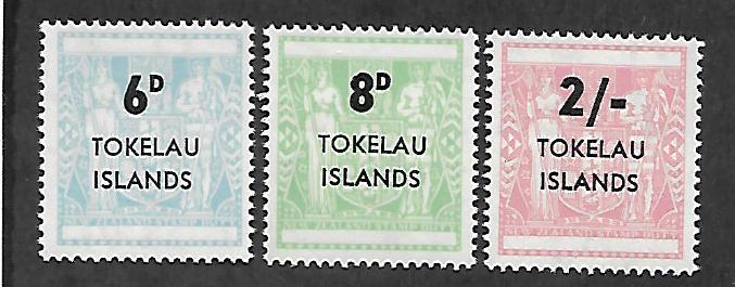 TOKELAU 6-8 MNH NEW ZEALAND O/PRINT TYPES 1966