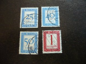 Stamps - Netherlands - Scott# J95,J99-J100,J105 - Used Part Set of 4 Stamps