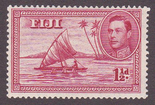 Fiji #132, Canoe, Mint LH