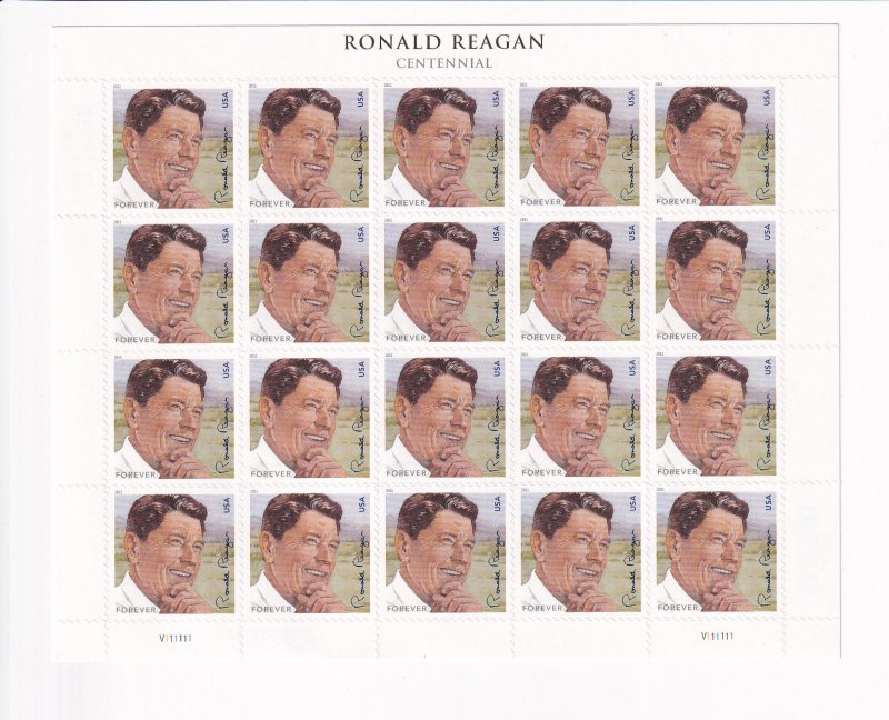 U.S.: Sc #4494, Ronald Reagan Forever Stamps, Sheet of 20, MNH