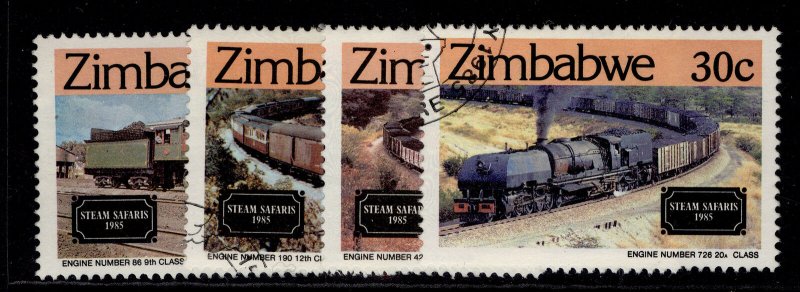 ZIMBABWE QEII SG653-656, 1985 steam safaris set, FINE USED.