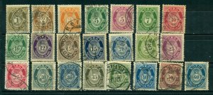 Norway 1910-1929 #74-95 complete U SCV(2020) = $18.35