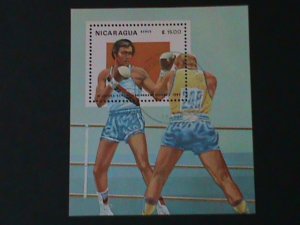 ​NICARAGUA-1983-PANAMERICAN GAMES-BOXING- CTO S/S -VERY FINE FANCY CANCEL