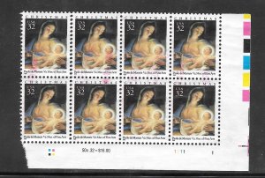 #3107 Used Plate Block of 8