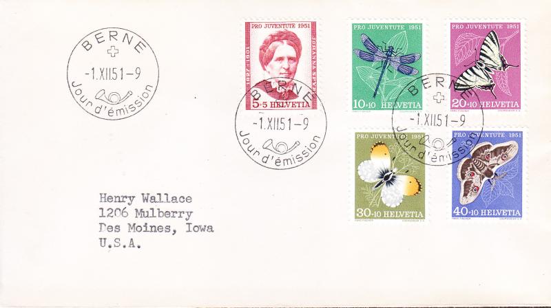 Switzerland 1951 Pro-Juventute Complete on First Day Cover