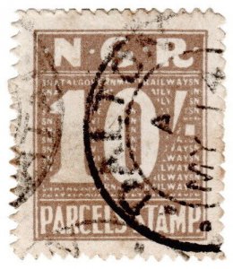 (I.B) Natal Government Railways : Parcel Stamp 10/- (Dalton)