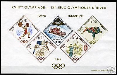 MONACO OLYMPICS 1964 YVERT SPECIAUX BLOCKS  #7  MINT NH