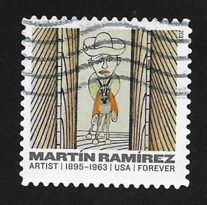 SC# 4969 - (49c) - Martin Ramirez, cowboy, Used off paper