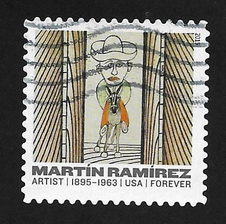 SC# 4969 - (49c) - Martin Ramirez, cowboy, Used off paper