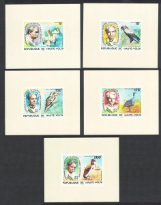 Upper Volta Stork Kingfisher Birds Dr Albert Schweitzer 5 De-Luxes 1975 MNH