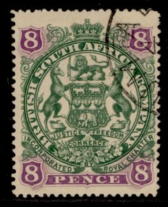 RHODESIA QV SG72, 8d green and mauve buff, FINE USED.