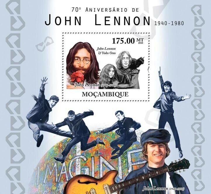 Mozambique 2010 MNH - 70th Ann. of John Lennon. Sc 2115, YT 316, Mi 4219/BL395