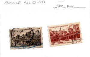 France, Postage Stamp, #422-423 Used, 1941 (AB)
