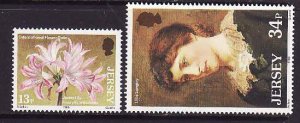 Jersey-Sc#391-2- id6-unused NH set-Lillie Langtry-1986-