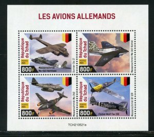 CHAD 2021 GERMAN AIRPLANES  SHEET  MINT NEVER HINGED