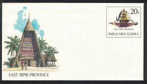 Papua NG East Sepik Province Pre-stamped Envelope PSE #19 20t 1991
