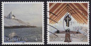 Faroe Islands - 1998 - Scott #344-345 - used - Religion Frederickschurch