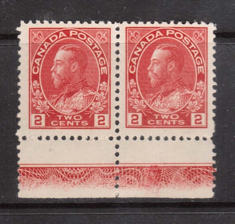 Canada #106 VF/NH Lathework B Pair