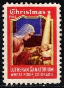 1944 US Charity Poster Stamp Christmas Lutheran Sanatorium Wheat Ridge, Colorado