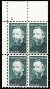 1984 Melville Moby Dick Plate Block of 4 20c Postage Stamps, Sc#2094, MNH, OG