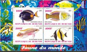BURUNDI SHEET MNH MARINE LIFE FISHES