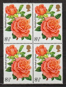 Great Britain - Royal National Rose Society  # 786 - M/NH - Block of 4