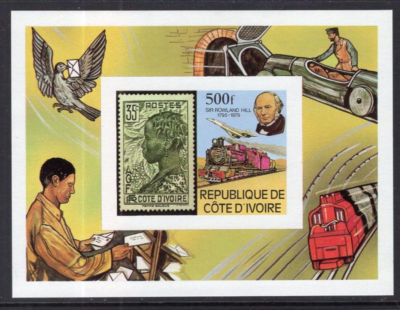 Ivory Coast 519 Rowland Hill Souvenir Sheet MNH VF