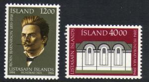 Iceland #600-01 mint National Gallery Centenary, issued 1984