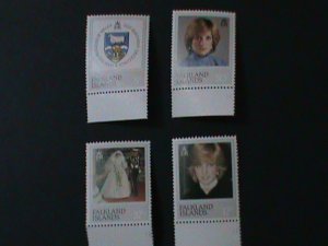 ​FALKLAND ISLANDS-1982-SC#348-51 PRINCESS DIANA 21ST BIRTHDAY- MNH-VERY FINE