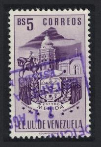 Venezuela Arms issue State of Merida Church 1v Postage 5Bs canc KEY VALUE D1