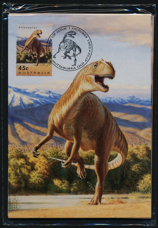 Australia 1342-7 on Maxi Cards in sealed pack - used -Dinosaurs