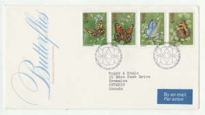 Great Britain First Day Cover #  941 - # 944 - Butterflies - GPO