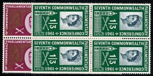 GB 1961 Parliamentary Conference. SG 629-630. Blocks of 4