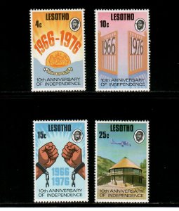 Lesotho 1976 - Independence Day - Set of 4 Stamps - Scott #213-6 - MNH