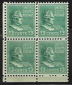 #818 Presidential 13c Block of 4 - F VF NH - SCV=$5.20