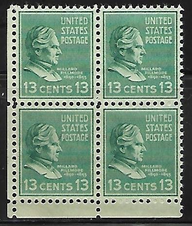 #818 Presidential 13c Block of 4 - F VF NH - SCV=$5.20