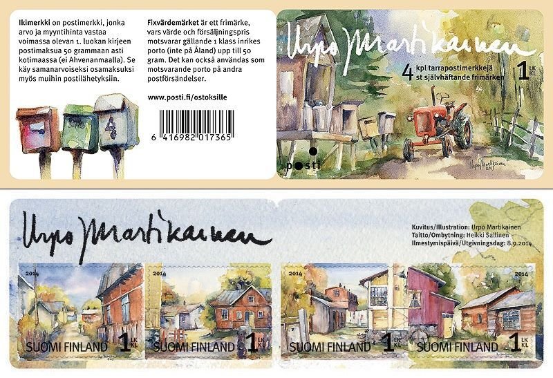 Finland 2014 Autumn in old wooden towns set of 4 stamps in booklet MNH