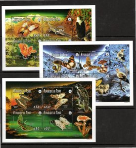 Chad 1997 MNH 3 Sheetlets of 4 Yvert 721-732