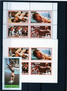 Staffa (Scotland)  1980 Moscow Olympics Set perf+Set imperf+S/S imperf.MNH