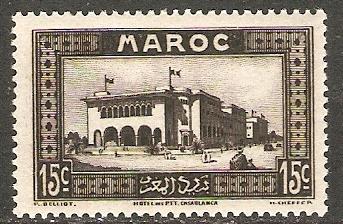 1933 French Morocco Scott 129 Post Office at Casablanca MNH