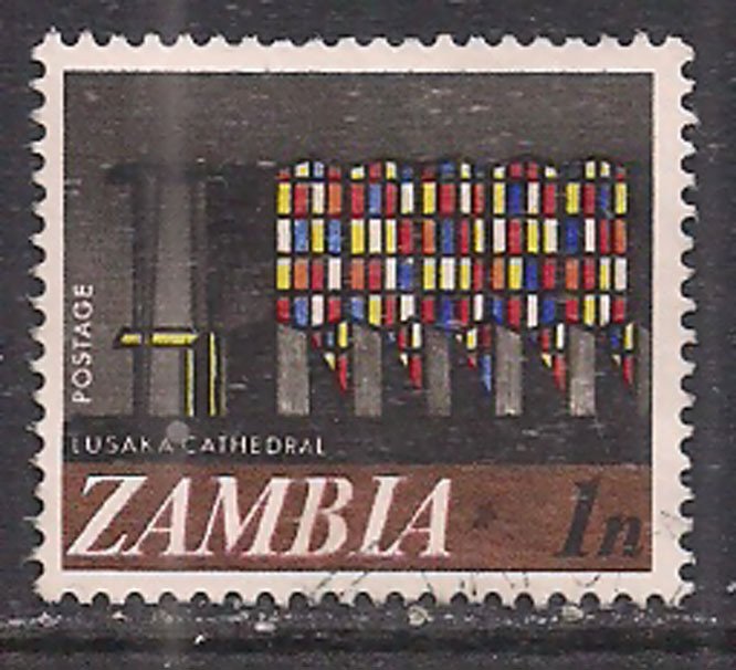 Zambia 1968 QE2 1n Lusaka Cathedral used SG 129 ( M1149 )