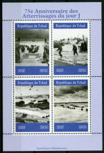 Chad 2019 MNH WWII WW2 D-Day 75th Anniv 4v M/S World War II Military Stamps