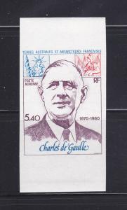 French Southern and Antarctic Territory C60 Imperf Set  MNH Charles de Gaulle