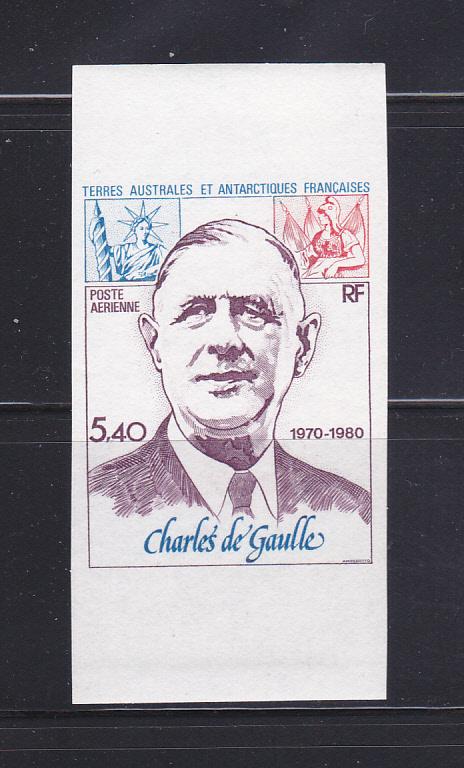 French Southern and Antarctic Territory C60 Imperf Set  MNH Charles de Gaulle