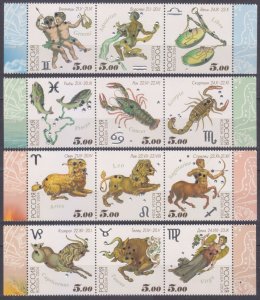 2004 Russia 1155-1166strip Zodiac signs 20,00 €