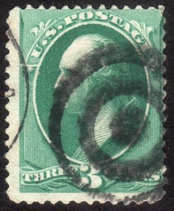 1881, US 3c, Washington, Used, Sc 207